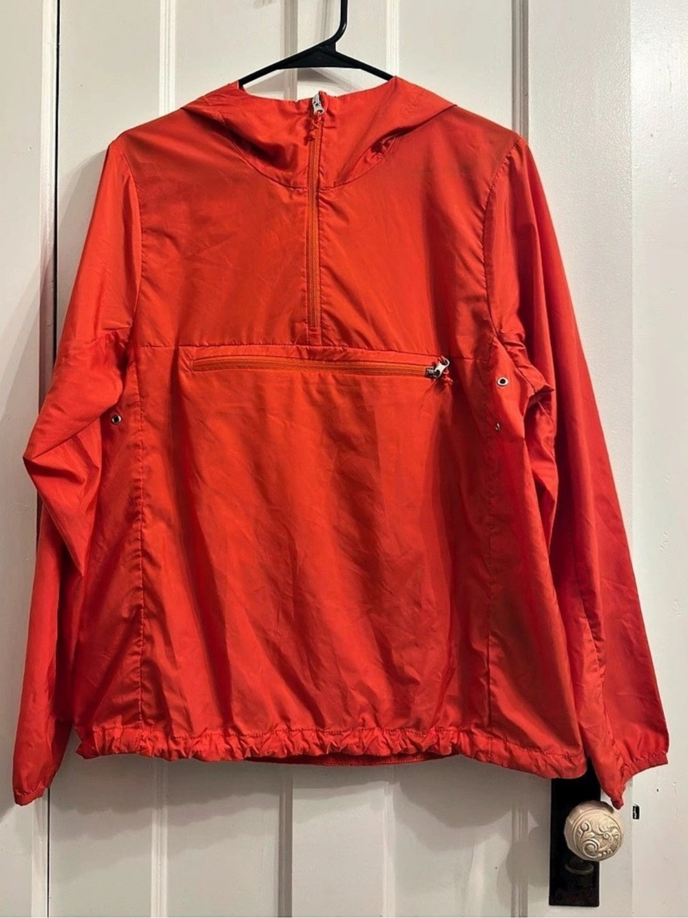 H&M orange 3/4 zip windbreaker jacket
